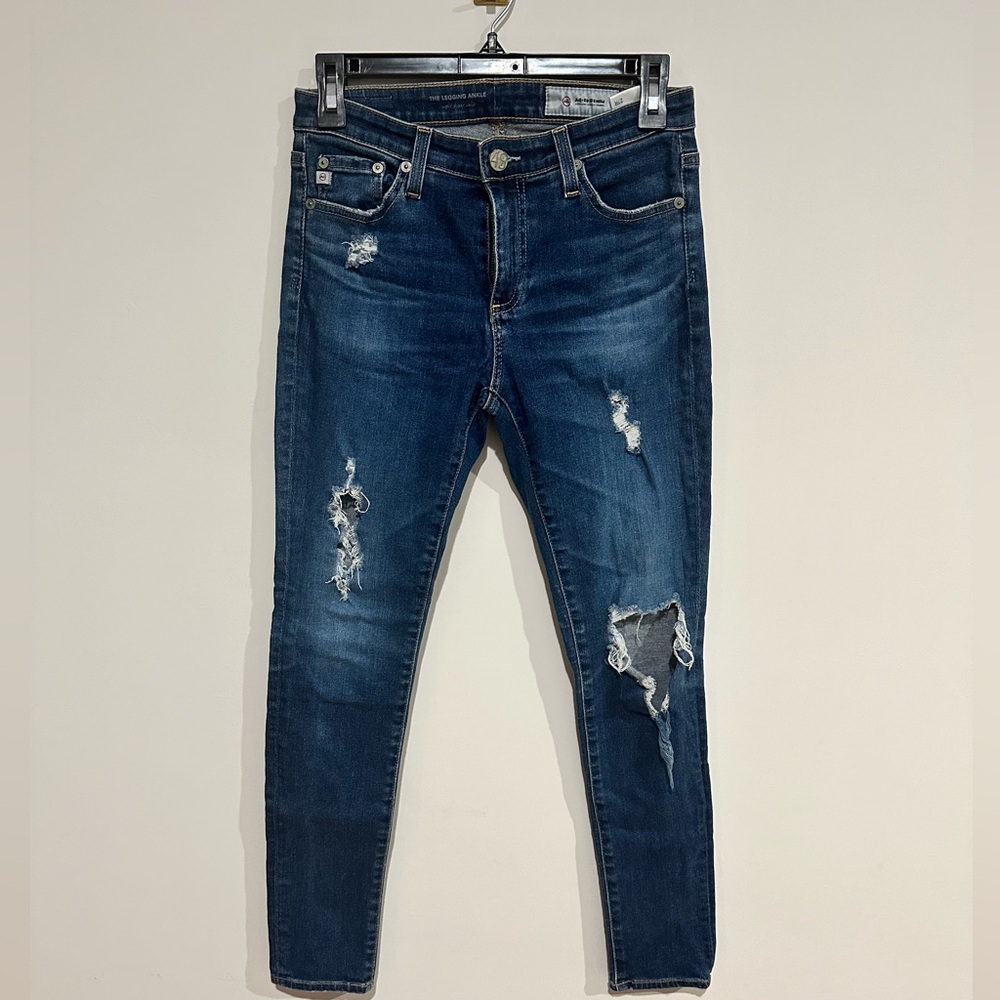 AG Women’s Super Skinny Ankle Destroyed Denim Jeans Size 27